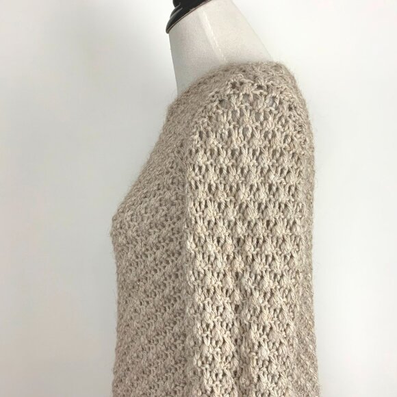 Anthropologie Elsamanda Open Knit Begie Sweater Italy Sz M - Picture 6 of 16